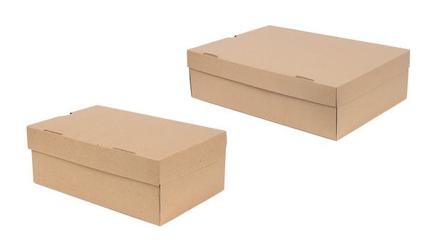 Closed shipping two cardboard boxes