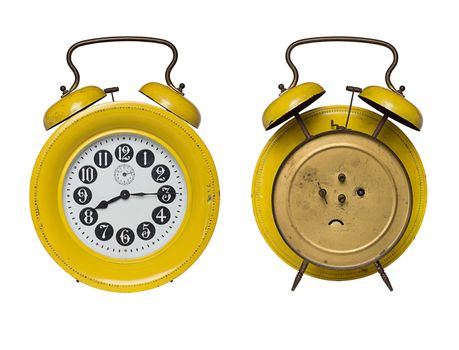 front and back of  alarm clock