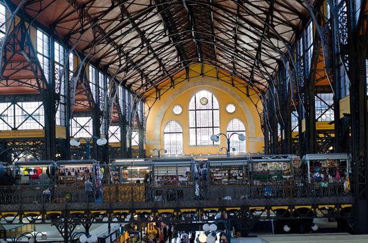 Budapest, Hungary - August 25th,2014:Central market hall (Vásárcsarnok )