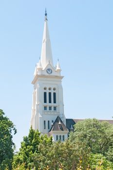 Steeple of the Dutch Reformed Church, Noorder-Paarl in the Western Cape Province of South Africa
