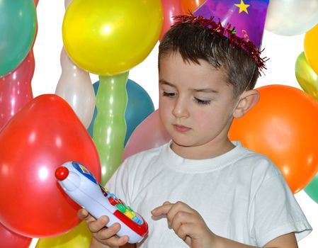 Little boy calling by phone