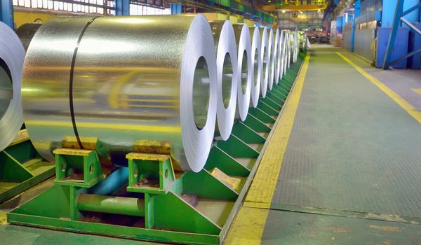 galvanized steel coils inside of plant