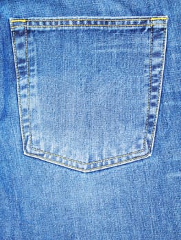 denium blue jean pocket shot up close