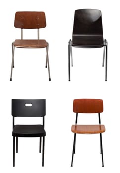 Assortment of chairs isolated