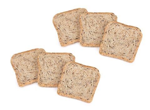 bread sliced, on white