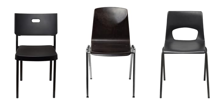 Black chairs, isolated on a white background