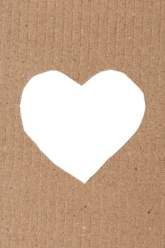 heart made of cardboard (the theme for Valentine's Day)