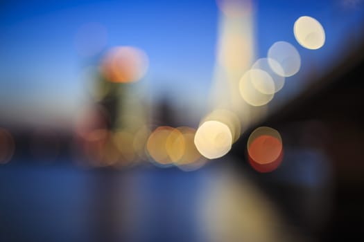 Riga, urban landscape on the river, Blurred Photo bokeh