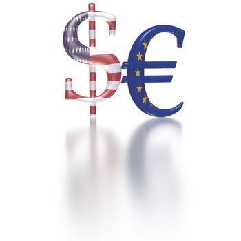 International economy currency units: euro and dollar