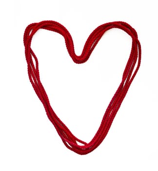Abstract image of the heart from red rope