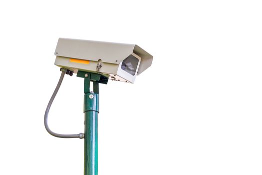 cctv camera security on white background for safety concept