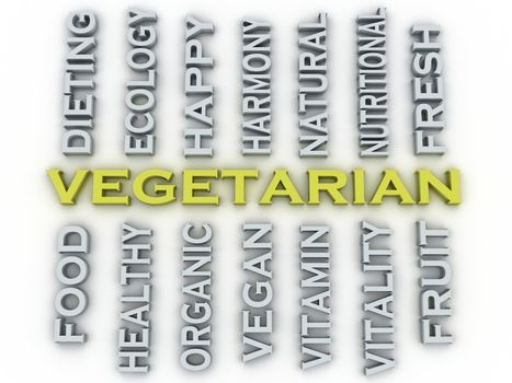 3d image Vegetarian issues concept word cloud background