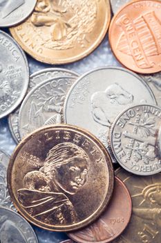 Group of US American coins