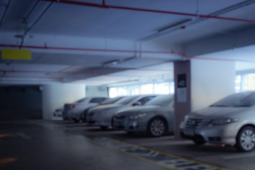 Abstract background of car parking, shallow depth of focus