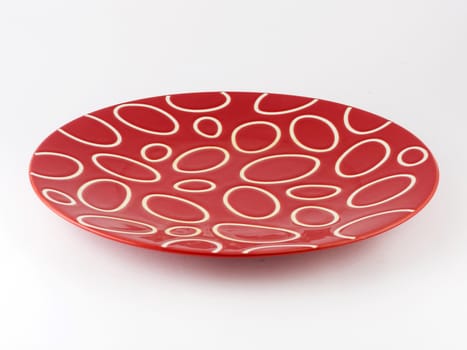 Red Plate with White Background, Isolation