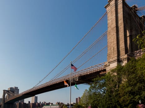 A view of Brooklyn bridge as seen from Brooklyn Bridge Park