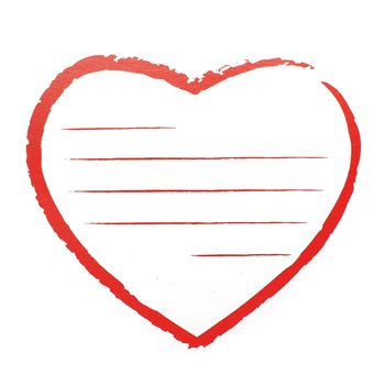 red heart  isolated on white background