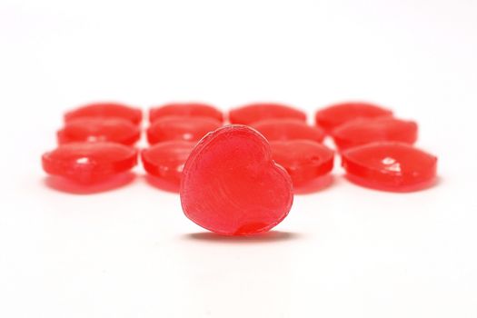 heart shape candy isolated on white background