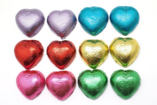 heart shape of chocolate isolated on white background