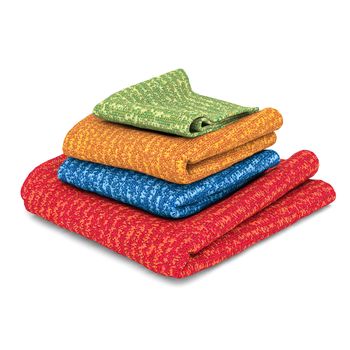 Stack of towels on a white background isolated