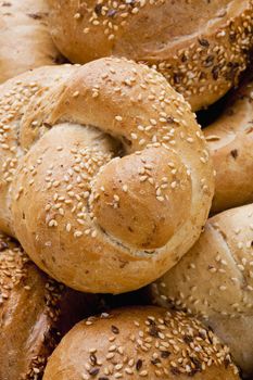 Assortment of Different Breads and Rolls from Bakery