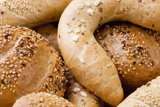 Assortment of Different Breads and Rolls from Bakery