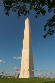 The Iconic Washington Monument, an obelisk on the National Mall in Washington, D.C. built to commemorate George Washington