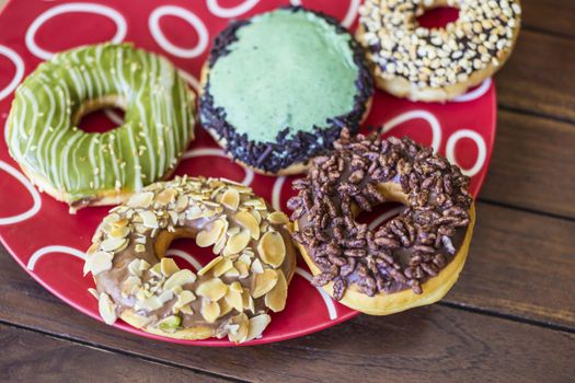 Tasty donuts on the Table.