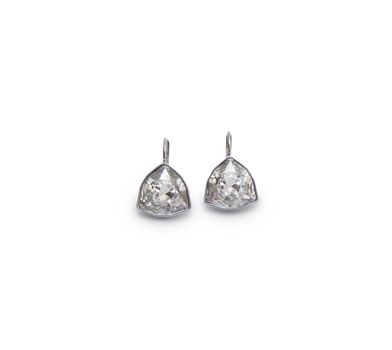 A couple of diamond earrings

