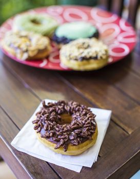 Tasty donut on the Table.