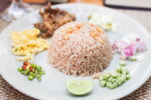 Fried rice with the shrimp paste, stock photo