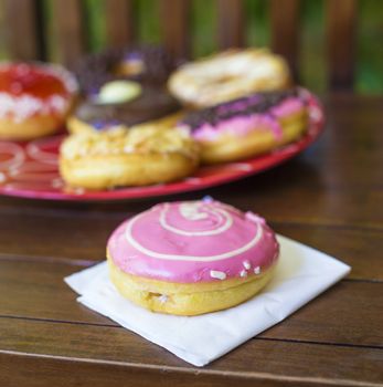 Tasty donut on the Table.