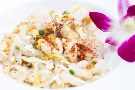 Closeup fried noodle with pork, stock photo