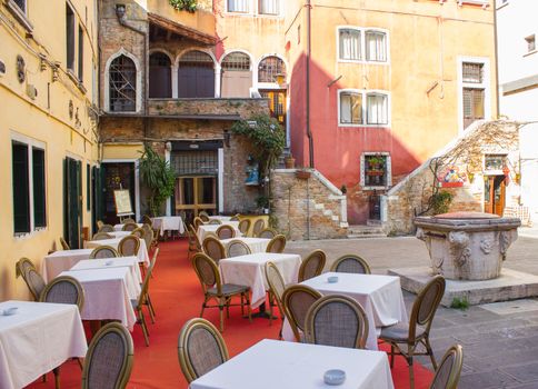 Venice, intimate and romantic restaurant between channels and bridges
