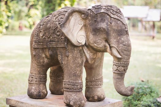 Elephant clay doll decorated in garden, stock photo