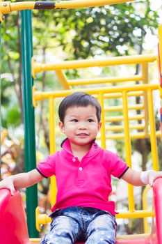 Asian boy relax in the park, stock photo