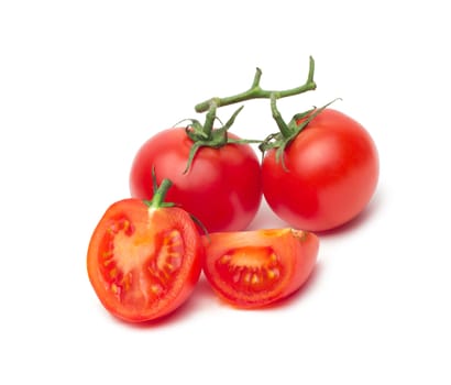 Fresh tomatoes isolated on white