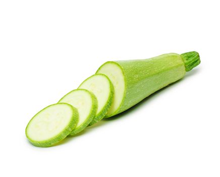 Fresh vegetable marrow. Isolated on white