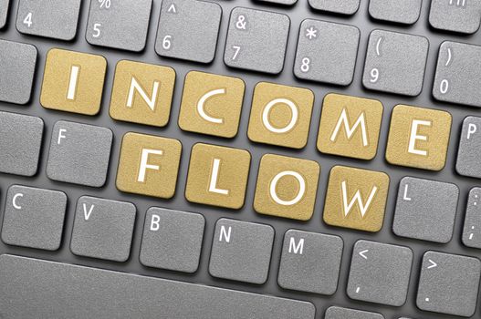 Golden income flow key on keyboard