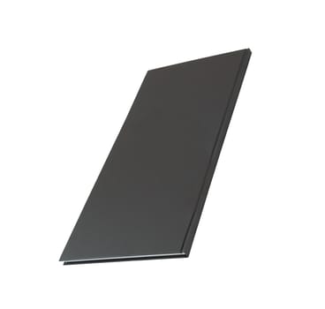 black notebook on white