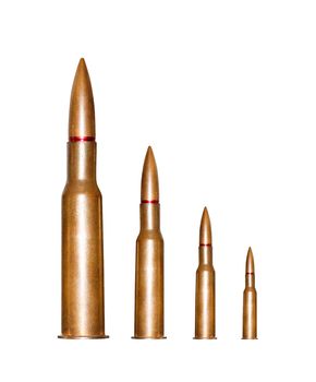 Set of bullets on white background