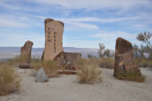 Palm Desert sign in California