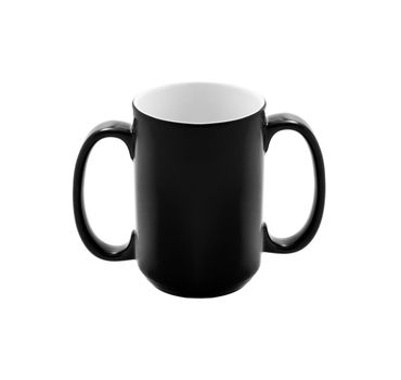 black cup on a white background