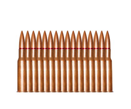 bullets on white background