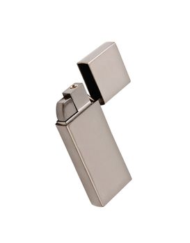 Silver metal lighter isolated on white