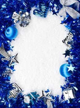 Christmas blue and silver frame