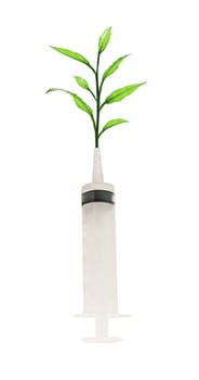 syringe with a small tree - concept