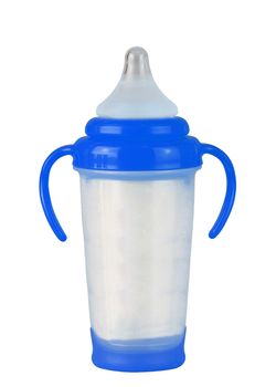 Baby bottle on a white background