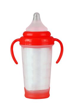 Baby bottle on a white background