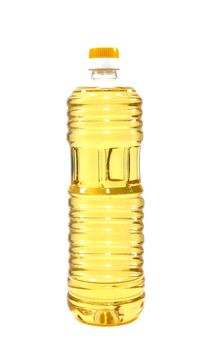 sunflower oil in plastic bottle isolated